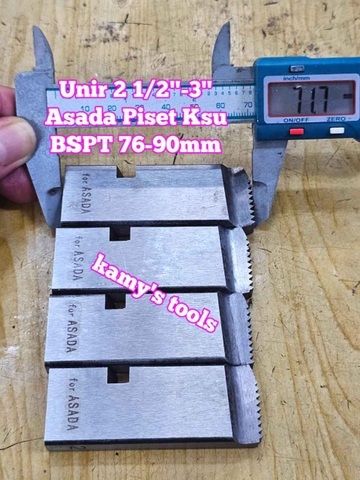 2 1/2-3 inch Dao tiện ren ống Asada Ksu Piset hiệu Unir BSPT hệ BSPT 76mm-90mm WTUA-0203