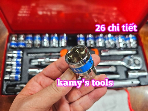 Bộ tuýp đầu khẩu 26 tiết 1/2 inch lục giác 8-32mm Hitman