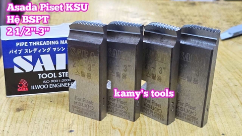 Dao tiện ren ống thép sắt tráng kẽm Asada Piset KSU hiệu Sara 2 1/2-3 inch 76mm-90mm hệ ren thông dụng BSPT