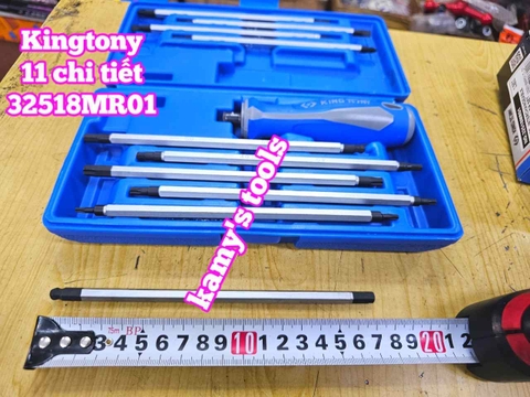 Bộ tua vít hai đầu 11 chi tiết hệ mét Kingtony 32518MR01