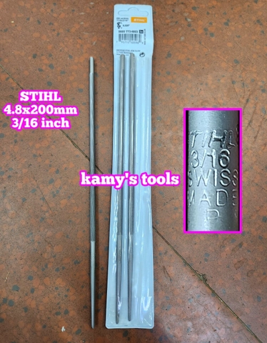 Giũa dũa tròn mài lưỡi cưa xích 4.8mm 3/16 inch STIHL dài 200mm