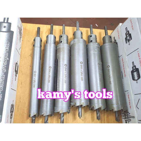 Mũi khoan rút lõi xuyên tường dài 200mm Thắng Lợi 21mm 27mm 30mm 32mm 34mm 35mm 36mm 40mm 42mm 45mm 46mm 50mm 55mm 60mm