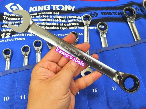 Bộ cờ lê vòng miệng tự động đảo chiều 8mm-24mm Kingtony 122A12MRN, bộ vòng miệng tự động