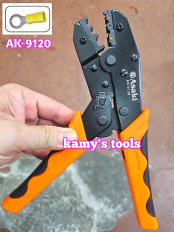 AK-9120 Kìm bấm cos tròn bọc nhựa Asaki dài 9 inch 230mm 0.5-6mm2