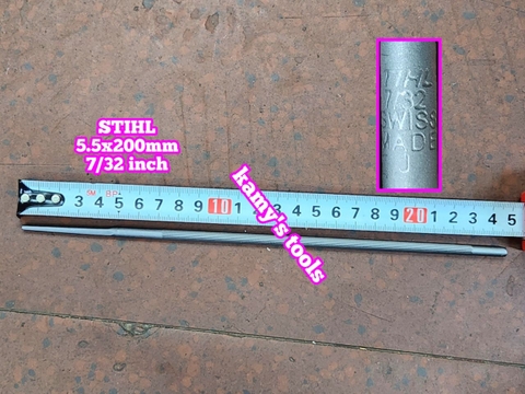 Giũa dũa tròn mài lưỡi cưa xích 5.5mm 7/32 inch STIHL dài 200mm