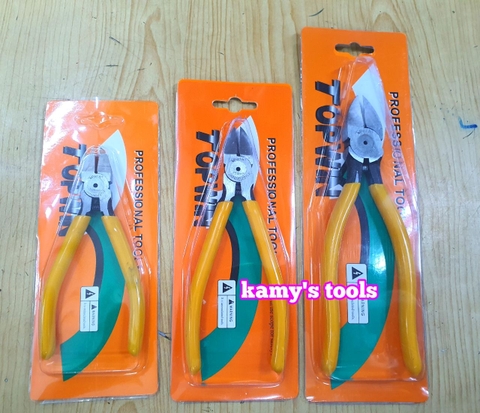 Kìm cắt vát kỹ thuật 5 inch 6 inch 8 inch, kềm cắt dây điện tử, cắt nhựa, lưỡi cắt vát mỏng, sắc bén Topwin