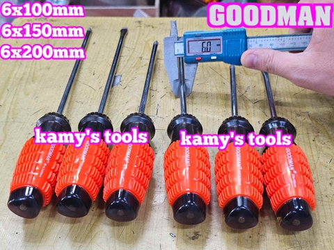 Tua vít cán gai Goodman 6mm dài 100mm 150mm 200mm bake dẹp 6x100mm 6x150mm 6x200mm 91604STM 91606STM 91608STM 91604PH 91606PH 91608PH