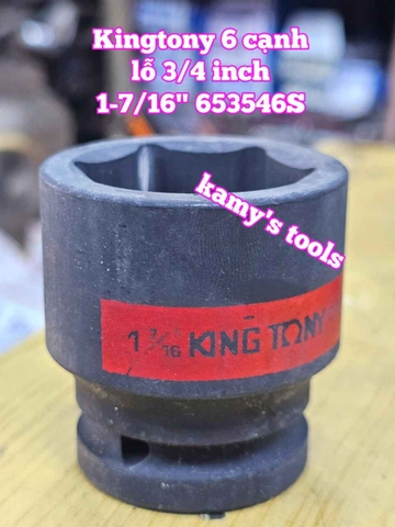 1-3/8 1-7/16 1-1/2 1-9/16 1-5/8 đầu tuýp khẩu lỗ 3/4 inch 6 cạnh Kingtony 653544S 653546S 653548S 653550S 653552S