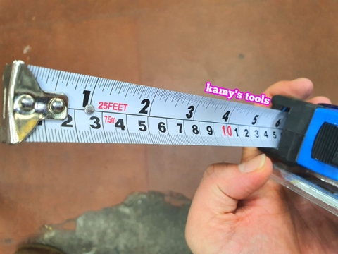 Thước cuộn 7.5m bản 25mm C-Mart model D0004-7.525-GY bọc nhựa chống va đập, thước kéo 7.5 mét