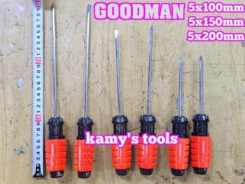 Tua vít cán gai Goodman 5mm dài 100mm 150mm 200mm bake dẹp 5x100mm 5x150mm 5x200mm 91504PH 91504STM 91506PH 91506STM 91508PH 91508STM