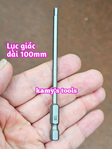 Mũi vít lục giác 6 cạnh đuôi lục giác 1/4 inch dài 100mm thép S2 H2 H2.5 H3 H4 H5 H6 H8 H10