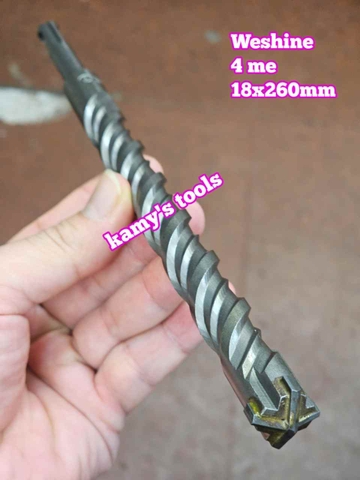 Mũi khoan bê tông chuôi gài SDS-PLUS 4 me Weshine 18mm 18x260mm WS-341826