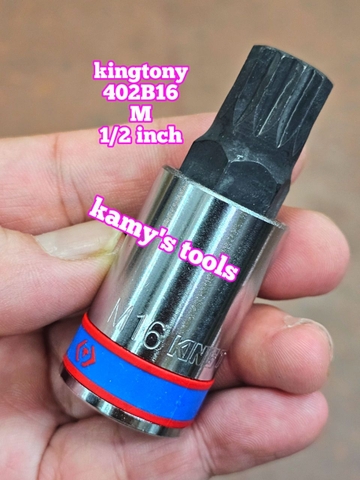 Đầu tuýp lú đầu sao 12 cạnh 1/2 inch Kingtony dài 66mm M16 M18 model 402B16 402B18