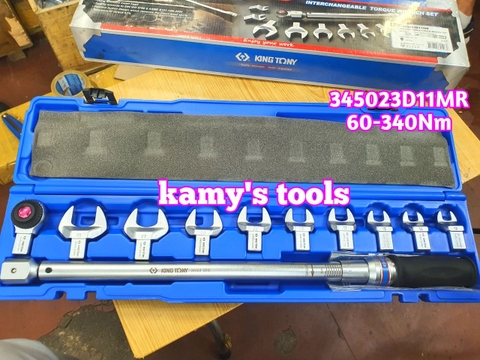 Cần siết lực Kingtony 60-340Nm 345203D11MR 1/2 inch 9 cờ lê miệng 13-30 mm