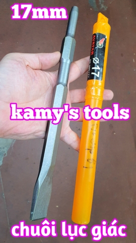 Mũi đục bê tông nhọn dẹp đuôi lục giác 17mm dài 275mm 262mm