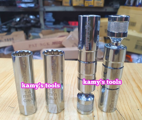 Đầu tuýp tháo mở Bugi có nam châm 12 cạnh 3/8 inch cao cấp 14mm 16mm cao cấp, tuýp mở bugi có từ tính