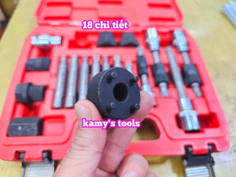 Bộ tuýp khẩu tháo mở puly máy phát 18 chi tiết Wetools WT1170
