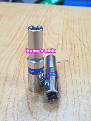 Đầu tuýp đầu khẩu E 1/4 inch dài 50mm Kingtony E4 E5 E6 E7 E8 model 227504M 227505M 227506M 227507M 227508M