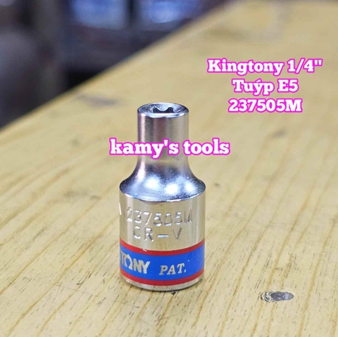 Đầu tuýp đầu khẩu E 1/4 inch dài 24mm Kingtony E4 E5 E6 E7 E8 model 237504M 237505M 237506M 237507M 237508M