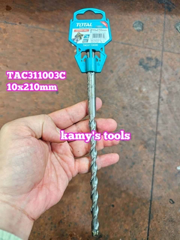 Mũi khoan bê tông 4 cạnh 4 me dài 210mm SDS Plus Total 10mm 12mm TAC311003C TAC311201C