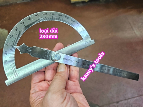 Thước đo góc điều chỉnh 180 độ dài 197mm và 280mm kamytools