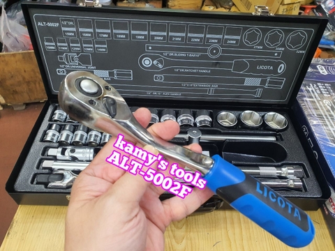 Bộ tuýp khẩu 1/2 inch 24 chi tiết lục giác 6 cạnh 10-32mm Licota ALT-5002F