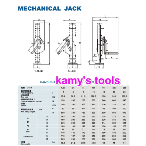 Kích cơ khí quay tay 5 tấn