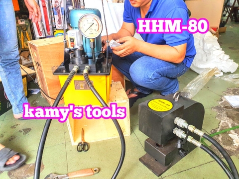 HHM-80 Máy đột lỗ thủy lực TLP  50 tấn họng sâu 115mm đột lỗ 16mm 18mm 22mm 25mm