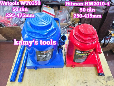 Kích con đội thuỷ lực 50 tấn đế dày xác lớn Wetools WT0350 295-475mm