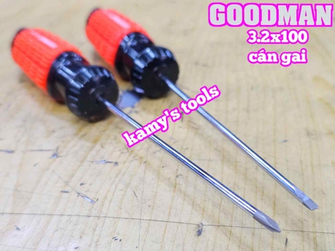 Tua vít cán gai Goodman 3.2mm dài 100mm bake dẹp 3.2x100mm 91304PH 91304STM