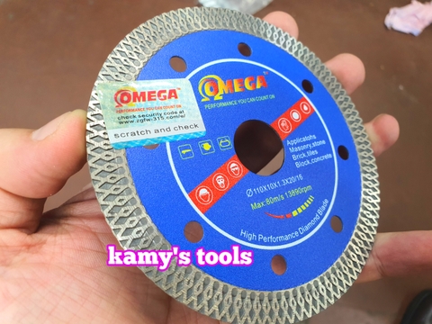 Lưỡi cắt gạch bê tông đá hoa cương bóng kiếng mable hiệu Omega hợp kim cao cấp 100mm