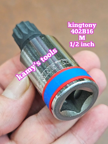 Đầu tuýp lú đầu sao 12 cạnh 1/2 inch Kingtony dài 66mm M16 M18 model 402B16 402B18