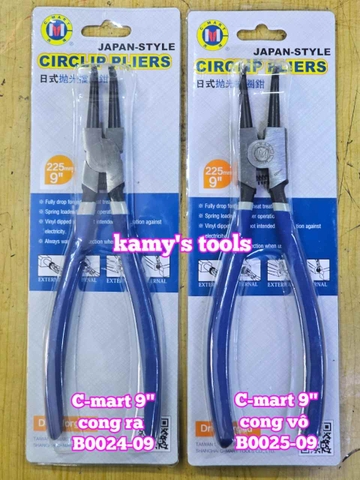 Kìm mở phe C-mart dài 9 inch 230mm cong ra B0024-09 cong vô B0025-09