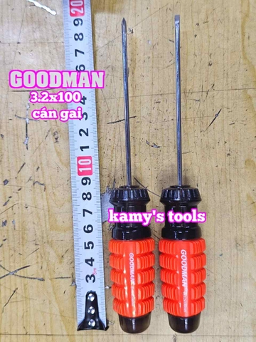 Tua vít cán gai Goodman 3.2mm dài 100mm bake dẹp 3.2x100mm 91304PH 91304STM