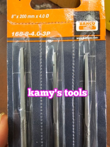 Giũa dũa cưa xích tròn Bahco 4mm 4.5mm 4.8mm 5.5mm 168-8-4.0-3p, 168-8-4.5-3p, 168-8-4.8-3p, 168-8-5.5-3p (1 vĩ 3 cây)
