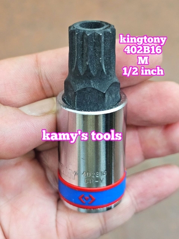 Đầu tuýp lú đầu sao 12 cạnh 1/2 inch Kingtony dài 66mm M16 M18 model 402B16 402B18