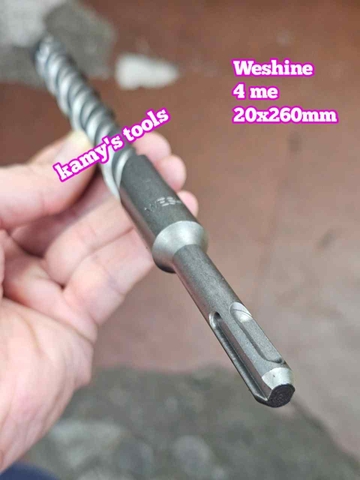 Mũi khoan bê tông chuôi gài SDS-PLUS 4 me Weshine 20mm 20x260mm WS-342026