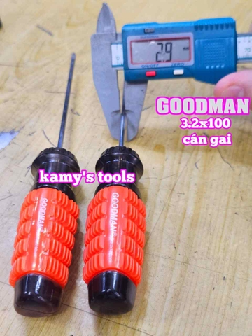 Tua vít cán gai Goodman 3.2mm dài 100mm bake dẹp 3.2x100mm 91304PH 91304STM