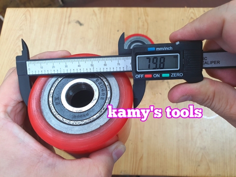 Bánh xe nâng tay PU đỏ 68x73, 70x80 bán lẻ từng cái