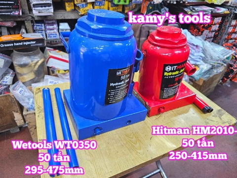 Kích con đội thuỷ lực 50 tấn đế dày xác lớn Wetools WT0350 295-475mm