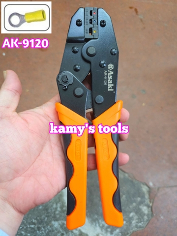 AK-9120 Kìm bấm cos tròn bọc nhựa Asaki dài 9 inch 230mm 0.5-6mm2