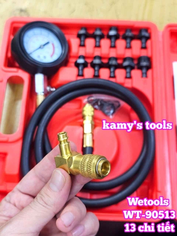Bộ đồng hồ kiểm tra áp suất dầu nhớt động cơ 13 chi tiết Wetools WT-90513