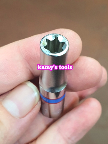 Đầu tuýp đầu khẩu E 1/4 inch dài 50mm Kingtony E4 E5 E6 E7 E8 model 227504M 227505M 227506M 227507M 227508M