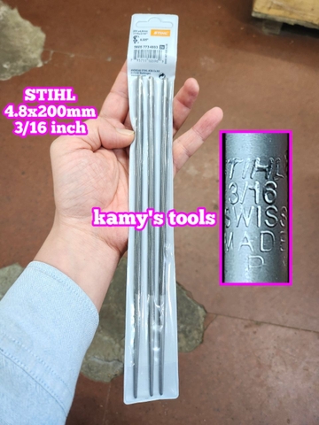 Giũa dũa tròn mài lưỡi cưa xích 4.8mm 3/16 inch STIHL dài 200mm