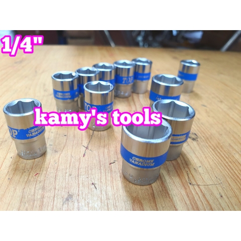 Đầu tuýp đầu khẩu ngắn 1/4 inch lục giác TOP chính hãng 5mm 6mm 7mm 8mm 9mm 10mm 11mm 12mm 13mm 14mm (lẻ từng cục)