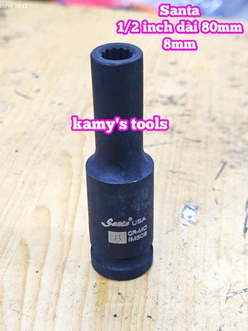 Tuýp 1/2 inch đen dài BÔNG 12 cạnh dài 80mm Santa 8mm 10mm 12mm 13mm 14mm IM508 IM510 IM512 IM513 IM514