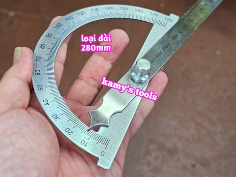 Thước đo góc điều chỉnh 180 độ dài 197mm và 280mm kamytools