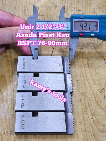 2 1/2-3 inch Dao tiện ren ống Asada Ksu Piset hiệu Unir BSPT hệ BSPT 76mm-90mm WTUA-0203