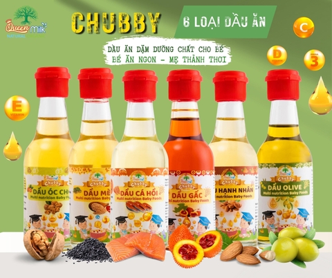 Dầu ăn dặm cho bé Chubby Queenmilk- cho bé từ 6 tháng tuổi