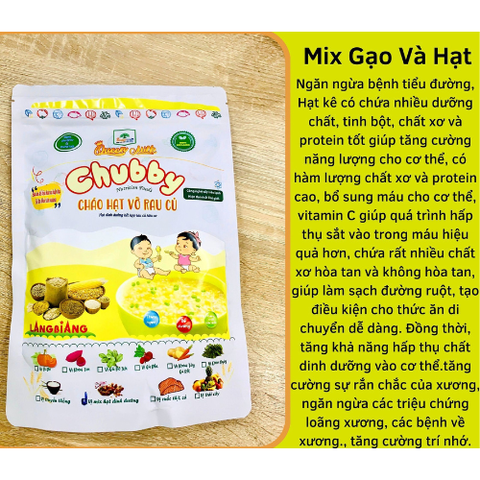 Cháo hạt vỡ rau củ Chubby vị Mix hạt (400gr)